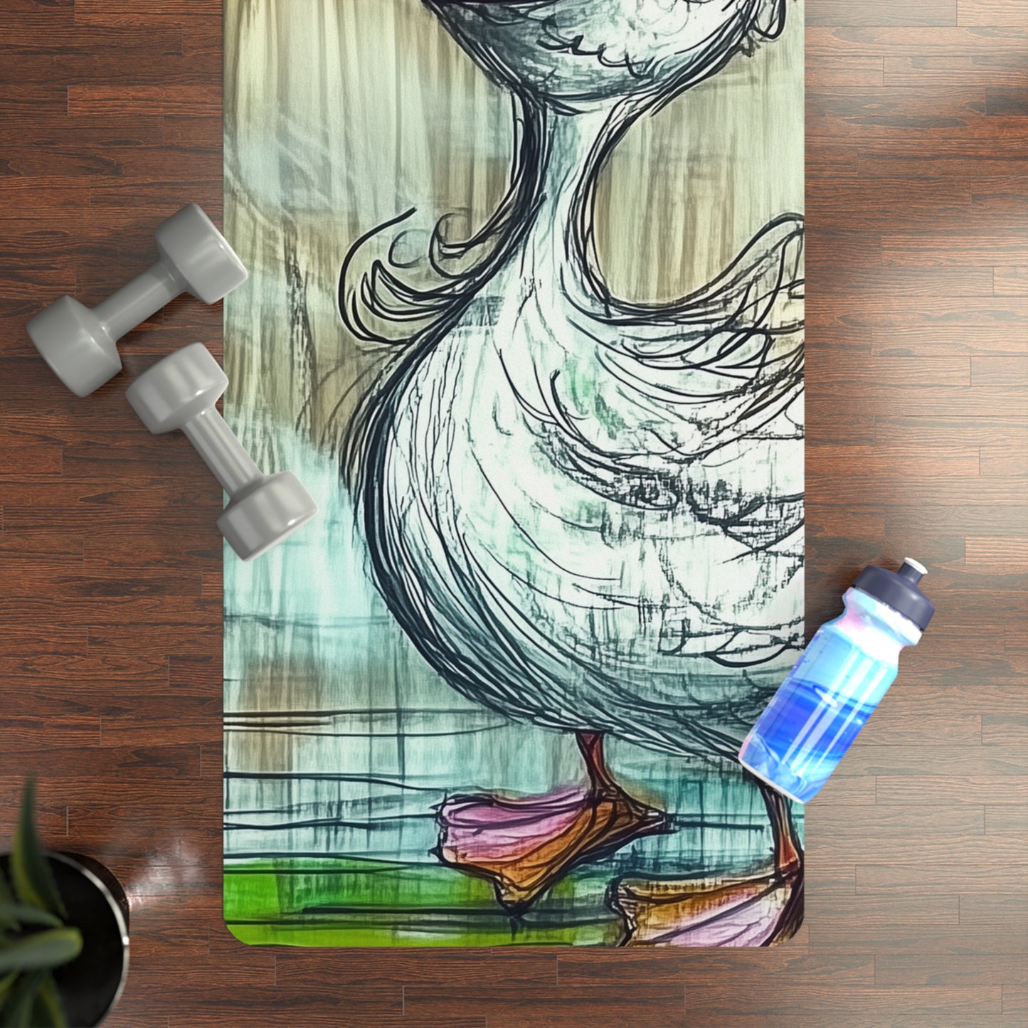 Doodle the Duck™ Teen Edition Yoga Mat – Fun, Cozy, and Full of Good Vibes! 🦆🧘♂️