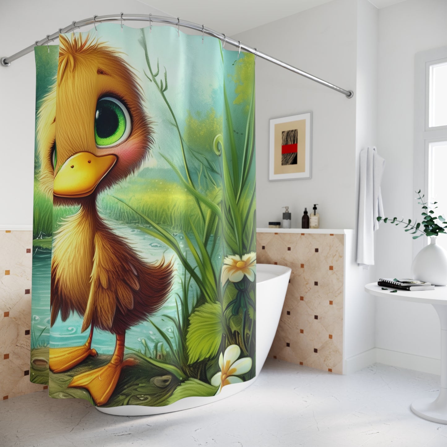Doodle the Duck™ Shower Curtain – Add a Splash of Magic to Your Bathroom!