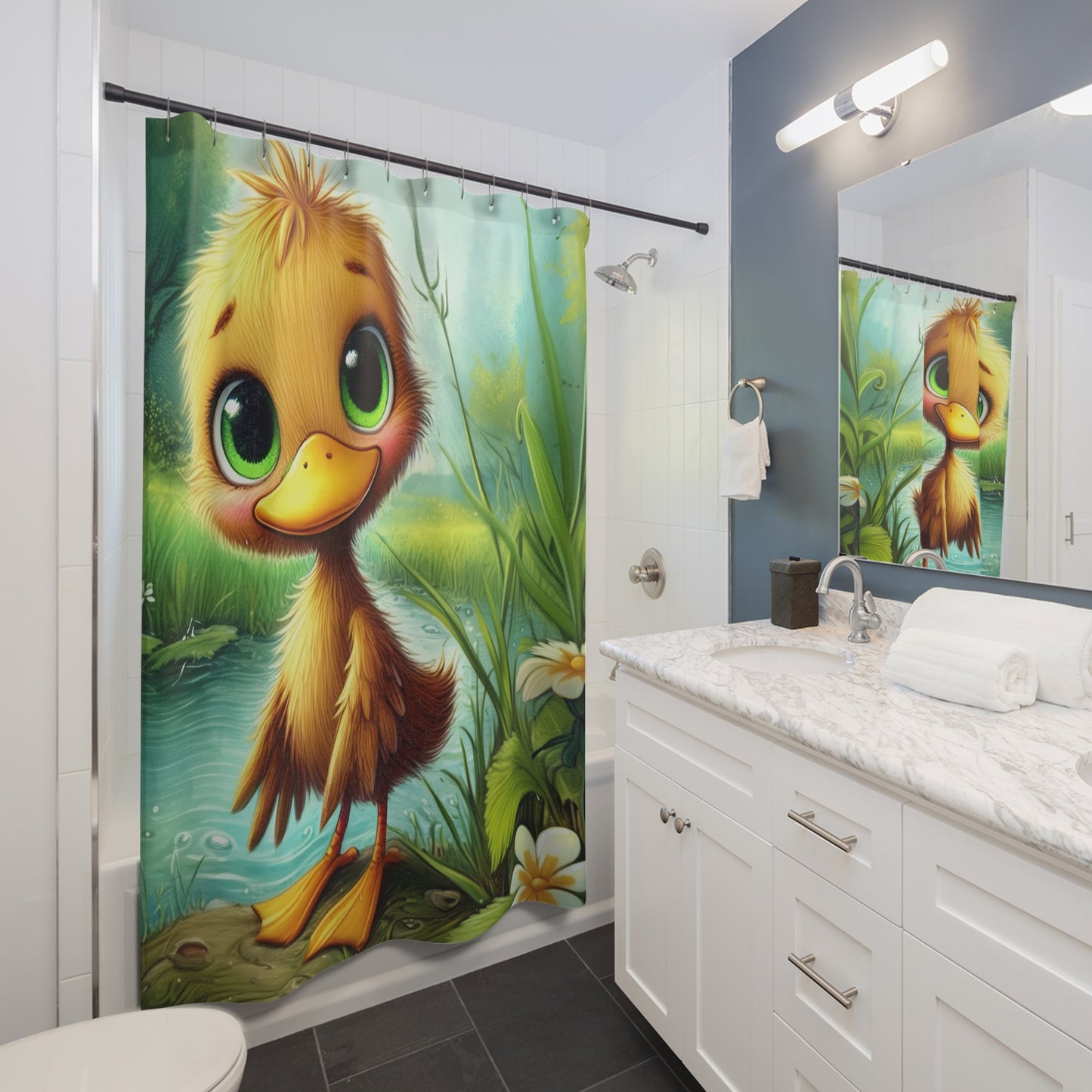 Doodle the Duck™ Shower Curtain – Add a Splash of Magic to Your Bathroom!