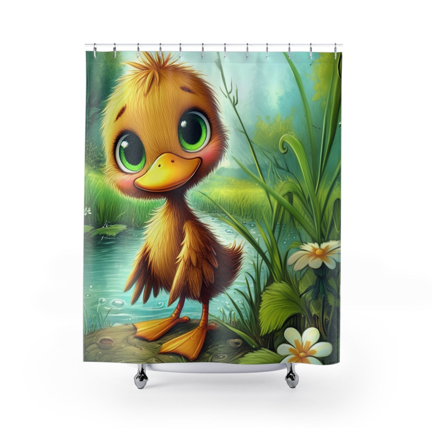 Doodle the Duck™ Shower Curtain – Add a Splash of Magic to Your Bathroom!