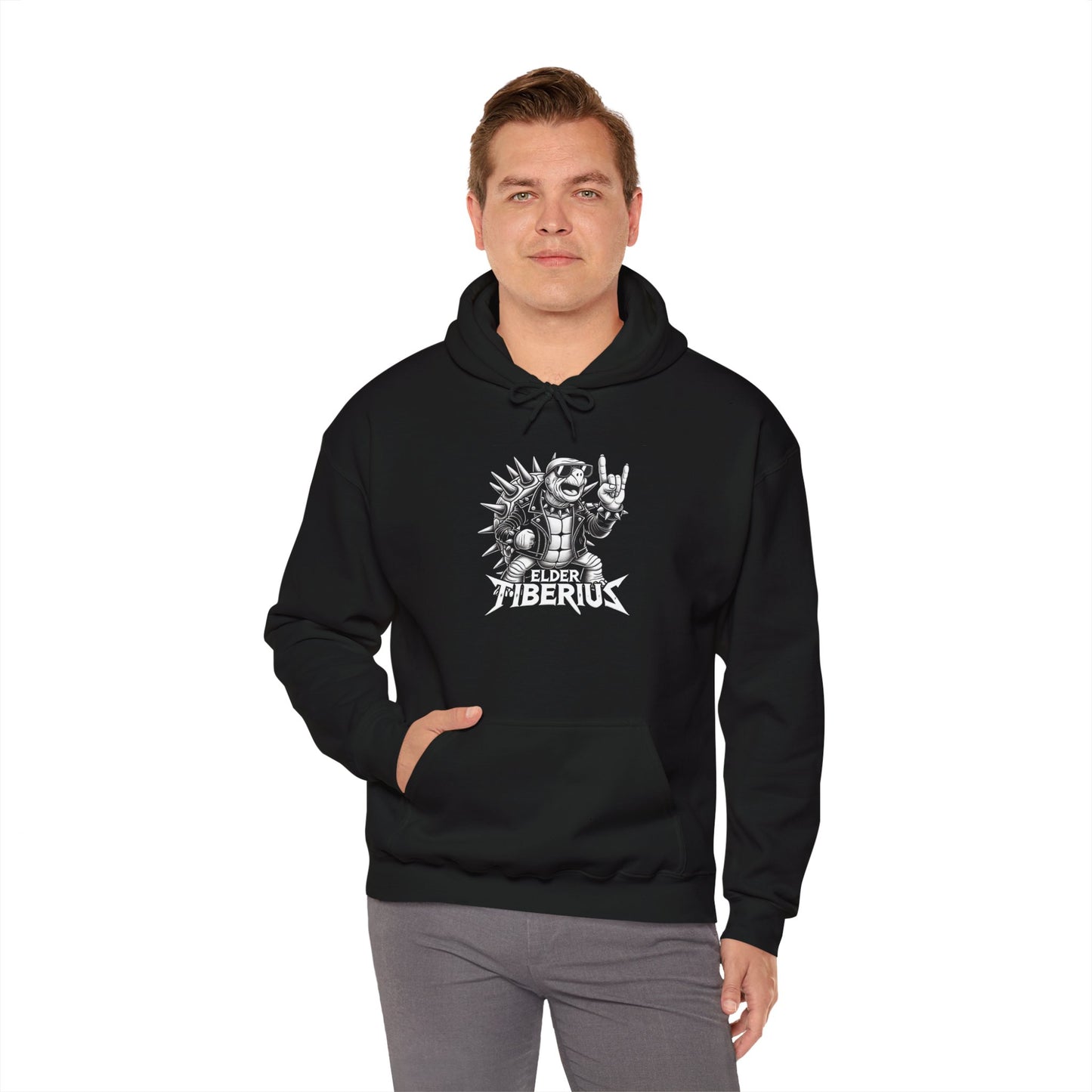 Hooded Sweatshirt featuring Elder Tiberius the Rock Star Tortoise