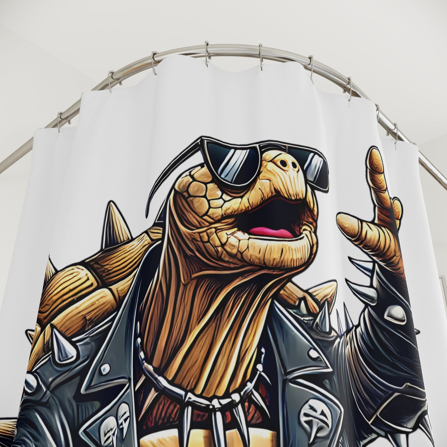 Cool Turtle Rocker Shower Curtain - Elder Tiberius Design